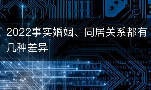 2022事实婚姻、同居关系都有几种差异