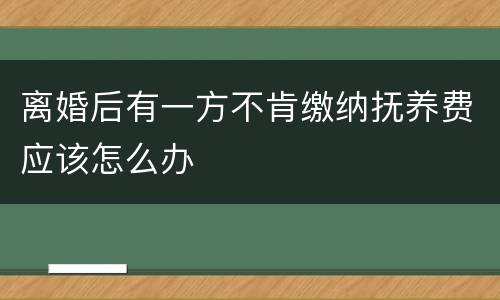 离婚后有一方不肯缴纳抚养费应该怎么办
