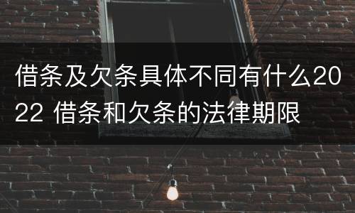 借条及欠条具体不同有什么2022 借条和欠条的法律期限