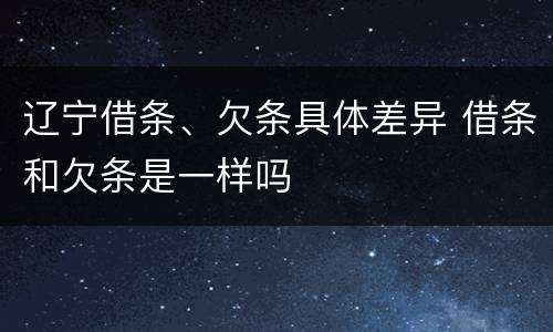 辽宁借条、欠条具体差异 借条和欠条是一样吗