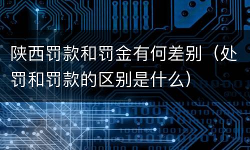 陕西罚款和罚金有何差别（处罚和罚款的区别是什么）