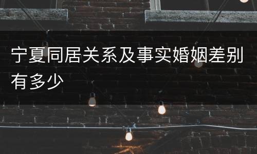 宁夏同居关系及事实婚姻差别有多少