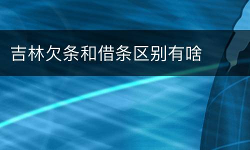 吉林欠条和借条区别有啥
