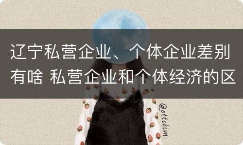 辽宁私营企业、个体企业差别有啥 私营企业和个体经济的区别