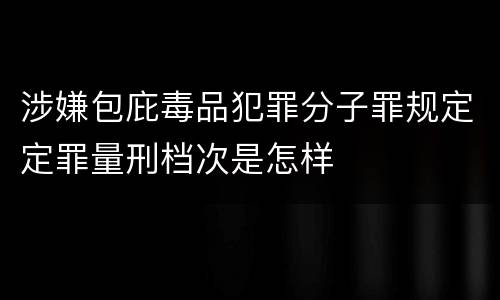 涉嫌包庇毒品犯罪分子罪规定定罪量刑档次是怎样