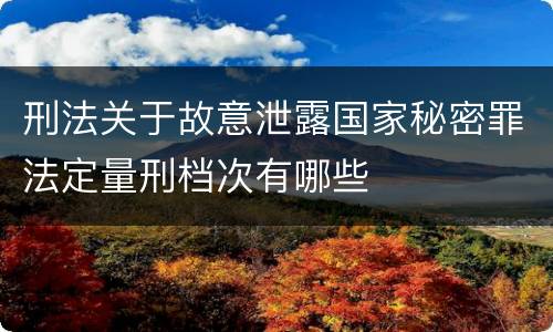 刑法关于故意泄露国家秘密罪法定量刑档次有哪些