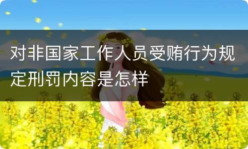对非国家工作人员受贿行为规定刑罚内容是怎样