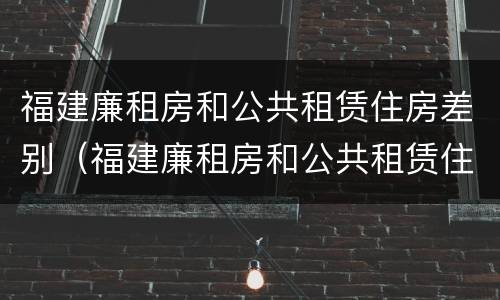 福建廉租房和公共租赁住房差别（福建廉租房和公共租赁住房差别在哪）