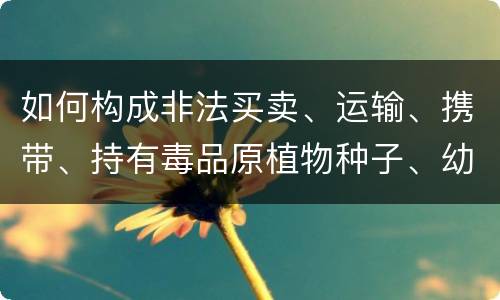 如何构成非法买卖、运输、携带、持有毒品原植物种子、幼苗罪