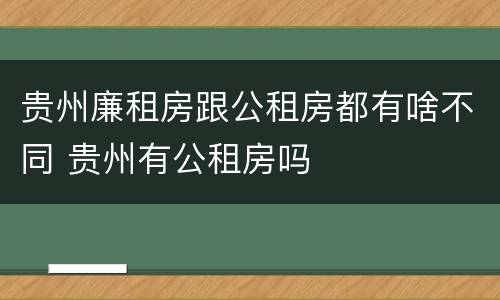 贵州廉租房跟公租房都有啥不同 贵州有公租房吗