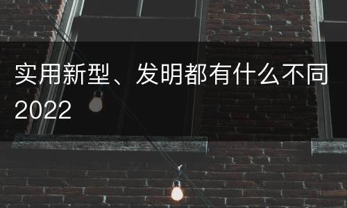 实用新型、发明都有什么不同2022