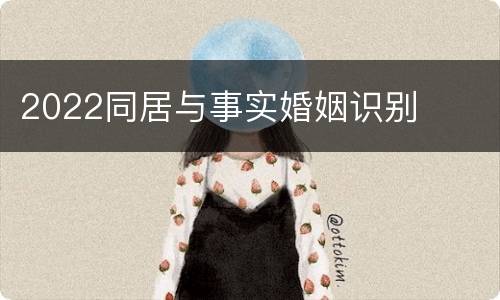 2022同居与事实婚姻识别