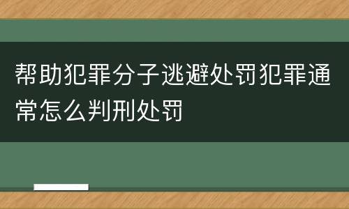 帮助犯罪分子逃避处罚犯罪通常怎么判刑处罚