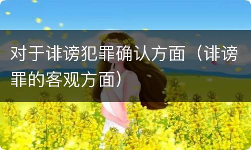 对于诽谤犯罪确认方面（诽谤罪的客观方面）