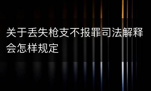 关于丢失枪支不报罪司法解释会怎样规定