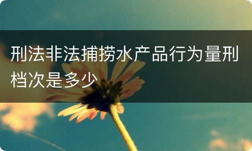 刑法非法捕捞水产品行为量刑档次是多少