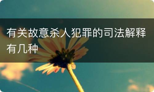 有关故意杀人犯罪的司法解释有几种