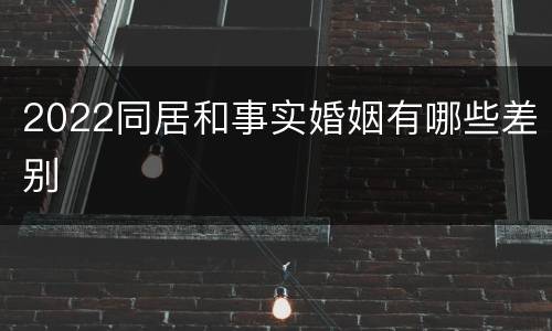 2022同居和事实婚姻有哪些差别