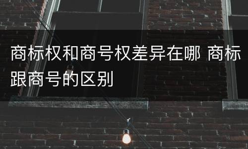 商标权和商号权差异在哪 商标跟商号的区别