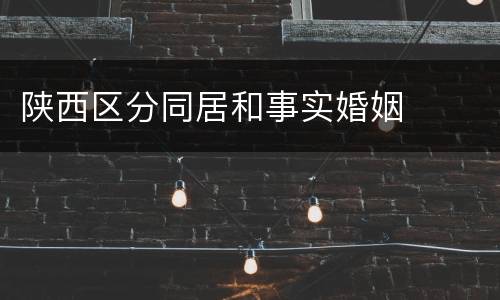 陕西区分同居和事实婚姻