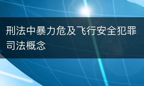 刑法中暴力危及飞行安全犯罪司法概念