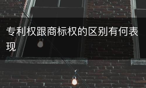 专利权跟商标权的区别有何表现