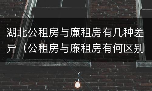 湖北公租房与廉租房有几种差异（公租房与廉租房有何区别）