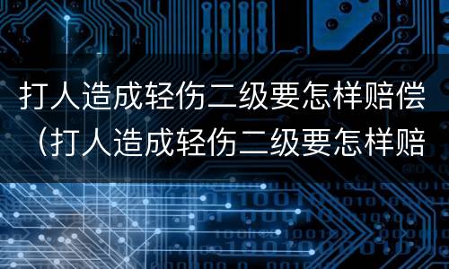 打人造成轻伤二级要怎样赔偿（打人造成轻伤二级要怎样赔偿多少钱）