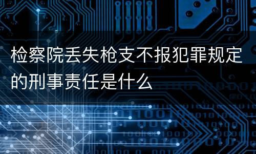 检察院丢失枪支不报犯罪规定的刑事责任是什么