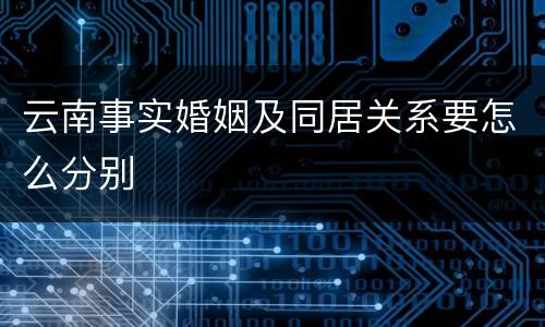 云南事实婚姻及同居关系要怎么分别