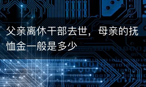 父亲离休干部去世，母亲的抚恤金一般是多少