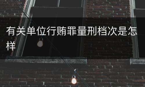 有关单位行贿罪量刑档次是怎样