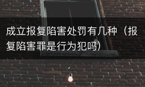 成立报复陷害处罚有几种（报复陷害罪是行为犯吗）