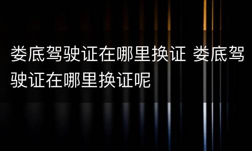 娄底驾驶证在哪里换证 娄底驾驶证在哪里换证呢