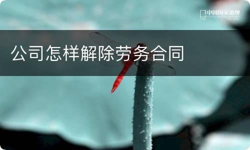 公司怎样解除劳务合同