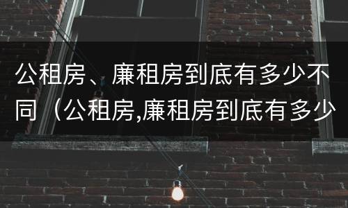 公租房、廉租房到底有多少不同（公租房,廉租房到底有多少不同的人）