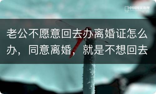 老公不愿意回去办离婚证怎么办，同意离婚，就是不想回去，该怎么办