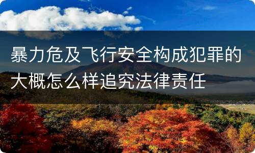 暴力危及飞行安全构成犯罪的大概怎么样追究法律责任