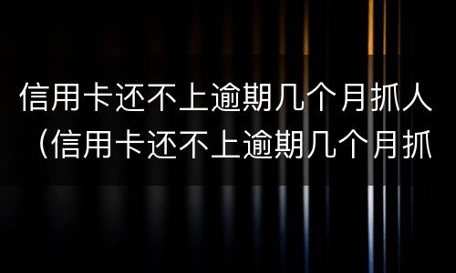 信用卡还不上逾期几个月抓人（信用卡还不上逾期几个月抓人有用吗）
