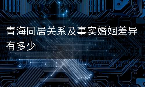 青海同居关系及事实婚姻差异有多少