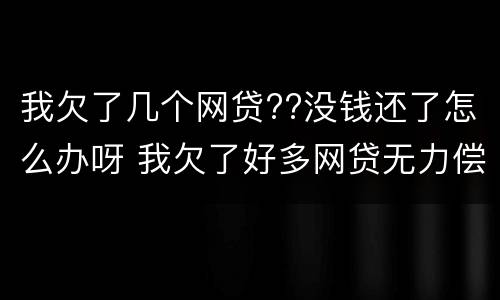 我欠了几个网贷??没钱还了怎么办呀 我欠了好多网贷无力偿还怎么办