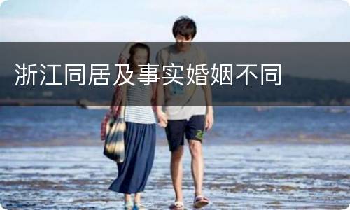 浙江同居及事实婚姻不同