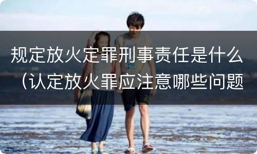 规定放火定罪刑事责任是什么（认定放火罪应注意哪些问题）