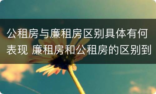 公租房与廉租房区别具体有何表现 廉租房和公租房的区别到底是什么