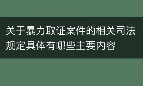 关于暴力取证案件的相关司法规定具体有哪些主要内容