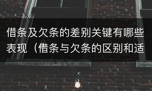 借条及欠条的差别关键有哪些表现（借条与欠条的区别和适用要点）