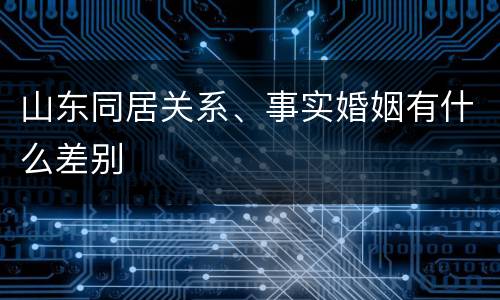山东同居关系、事实婚姻有什么差别