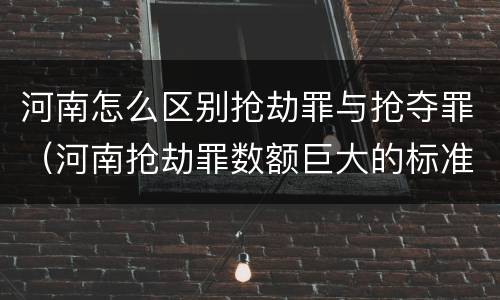 河南怎么区别抢劫罪与抢夺罪（河南抢劫罪数额巨大的标准）