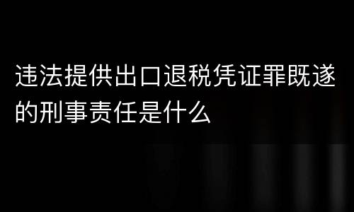 违法提供出口退税凭证罪既遂的刑事责任是什么