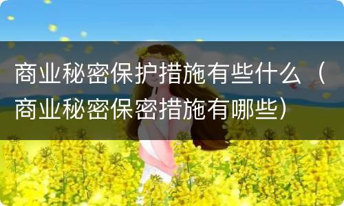 商业秘密保护措施有些什么（商业秘密保密措施有哪些）